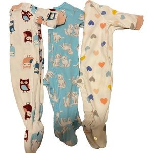 Baby girl Fleece Pajama Lot 3-6 months
